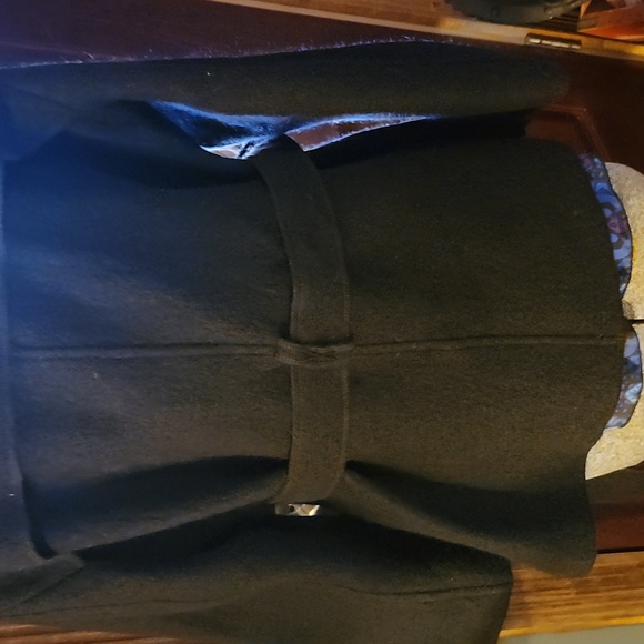 SANDRO Black Wool Pea Coat Double Breast Jacket XL NWT - Picture 11 of 15